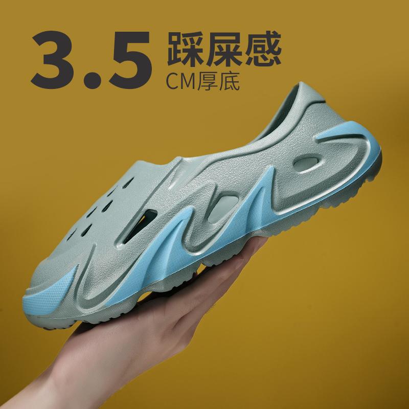 Модные полые кокосовые сандалии 2024 года, новые модные повседневные пляжные туфли, мужские сандалии для отдыха, универсальные парные сандалии с отверстиями Baotou