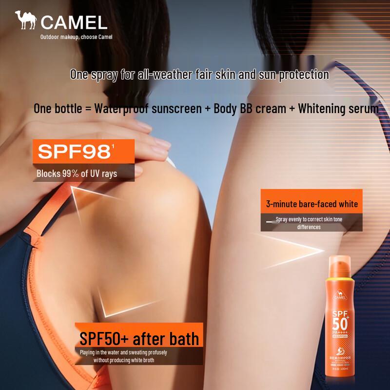 Camel Водостойкий отбеливающий восстанавливающий солнцезащитный спрей для улицы