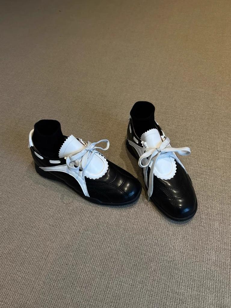 Lan Cabinet Edition~ Функциональные тренировочные кроссовки Fengde контрастных цветов, женские, новинка осени 2025, на плоской подошве, увеличивающие рост, повседневные кроссовки