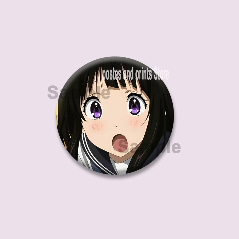 Милые аниме-значки из эмали Hyouka для одежды, сумок, шляп, ювелирные аксессуары, мультяшная круглая брошь, значок персонажа Эру Читанда, игрушки, подарки