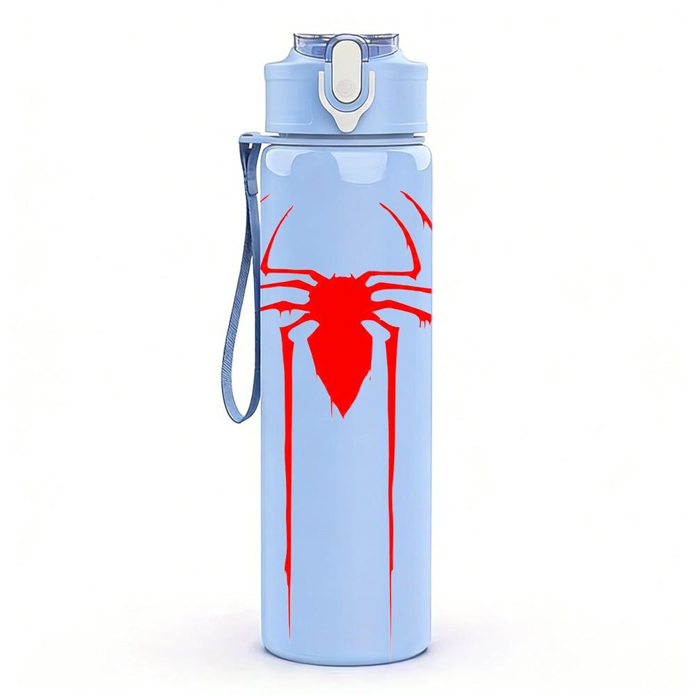 1PC Spider Mask Hero Symbol 750ml Color Plastic Sports Water Bottle Leakproof Flip Straw Lid Suitable for Sports Office Home Use