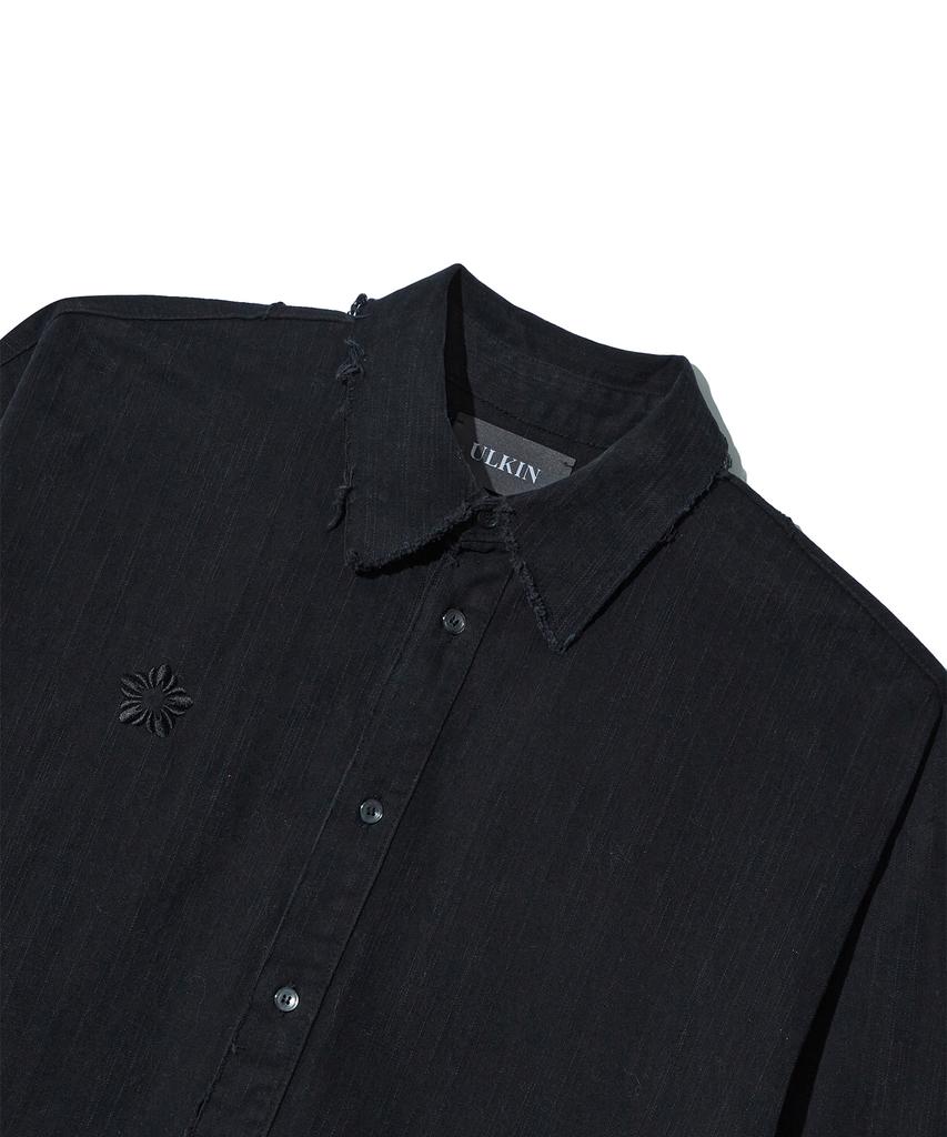 ULKIN [Disney] Oversized Patchwork Shirt_Black