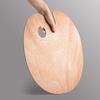 Durable Beech Wood Palette Wooden Paint Palette, Square Oval Shaped Artist Painting Tray with Large Thumb Hole for Acrylic Watercolor Oil Paint,