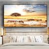Sunsets African Zebra Animal Landscape Posters and Prints Canvas Painting Cuadros Scandinavian Wall Art Picture for Living  Room