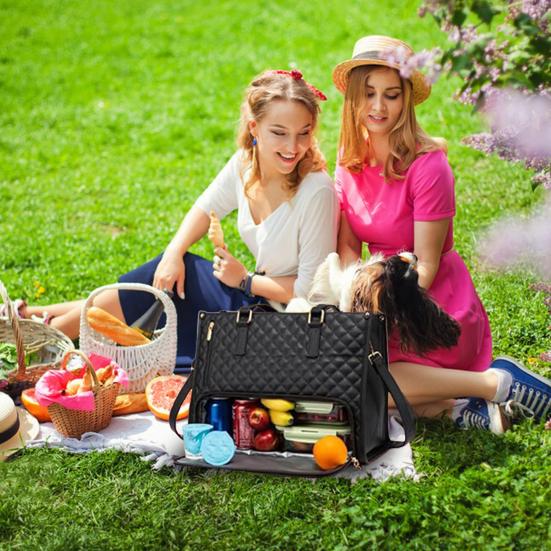 Сумка-тоут 2 в 1, сумка для ланча для женщин, сумка для ланча для ноутбука 15,6 дюйма, большая сумка с отделением для ланча, вместительная рабочая сумка для офиса, колледжа