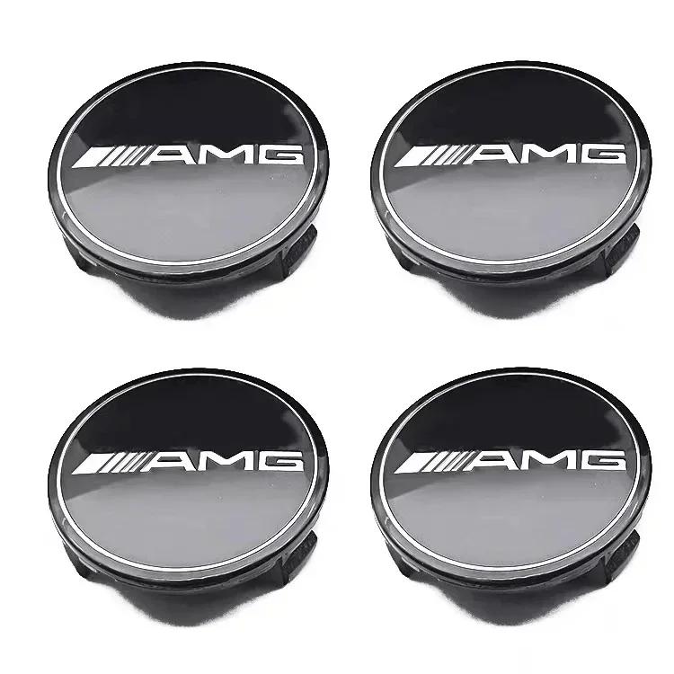 Car Sticker For Benz New 4 Pieces/Set 75mm For Mercedes Benz AMG W203 W206 W220 W205 W211 W212 Car Wheel Center Hub Caps Benz Em