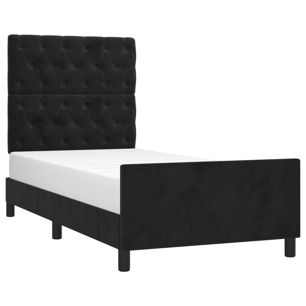 Bed Frame with Headboard Black 80 x 200 cm Velvet