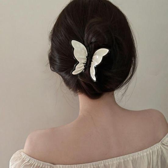 Hair Claw Stable Gripping Thick Spring Anti-Slip Tooth Comb Hair Clip Butterflies Shape