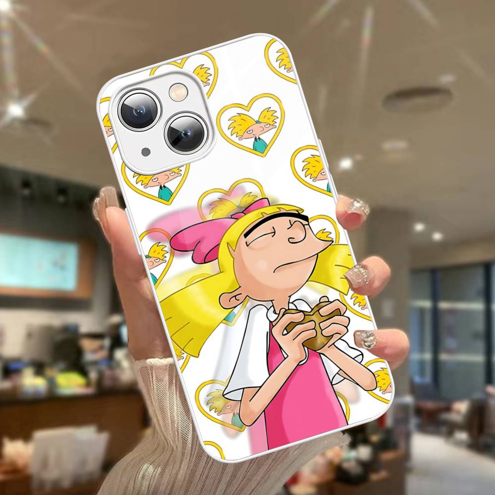 Hey A_Arnolds Cartoon For IPhone 14 13 12 Mini 11 Pro XS Max X XR 14 Plus Tempered Glass Cover