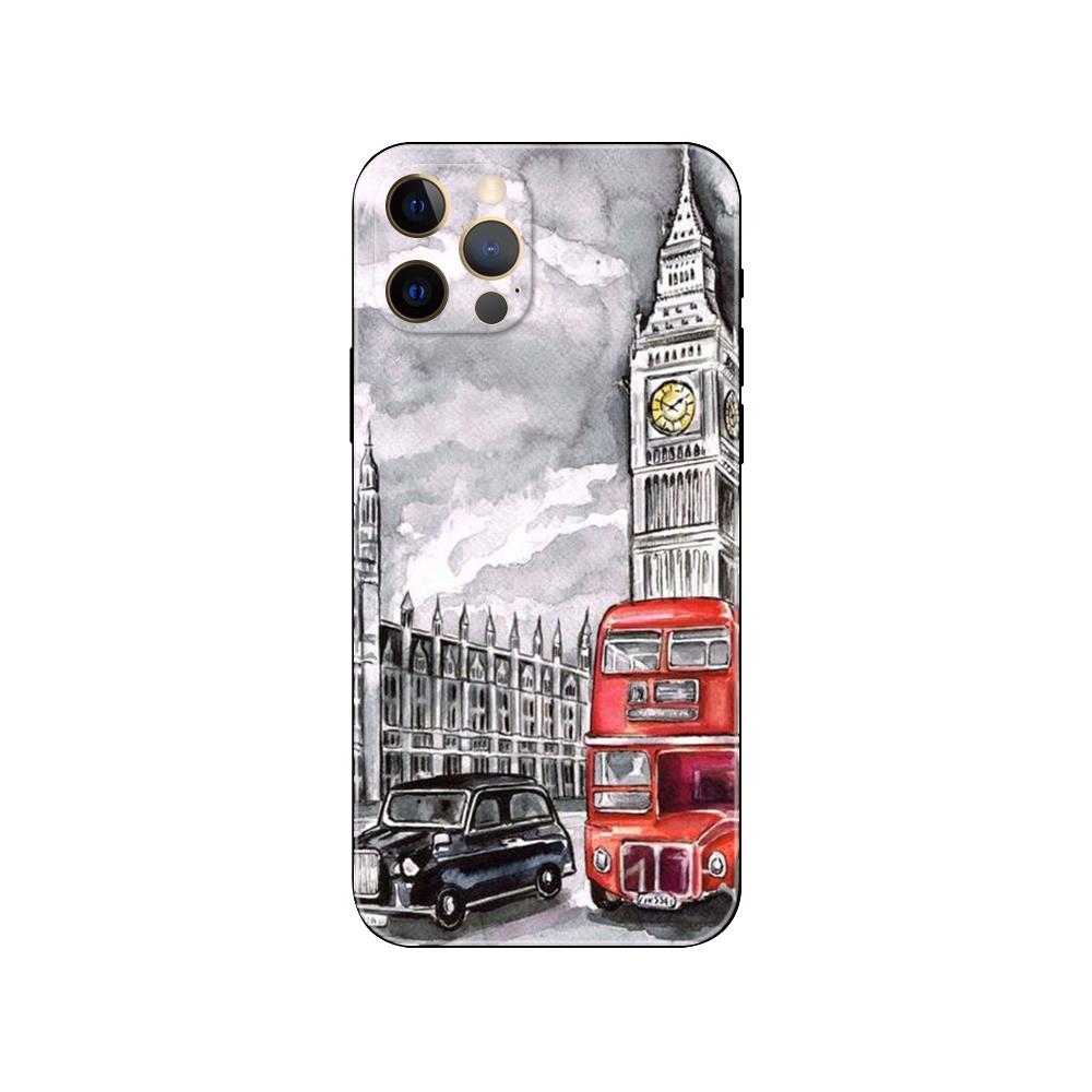 Чехол для телефона Big Ben в винтажном стиле для iPhone 14 5S 2020se 6 6s 7 8 plus x 10 XR XS 11 12 13 mini pro MAX, черная задняя крышка из ТПУ