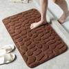 Bathroom Carpet Door Mat Cobblestone Embossed Simple Style Absorbent Foot  Non-slip Mat For Bathroom Bedroom Living Room Mat