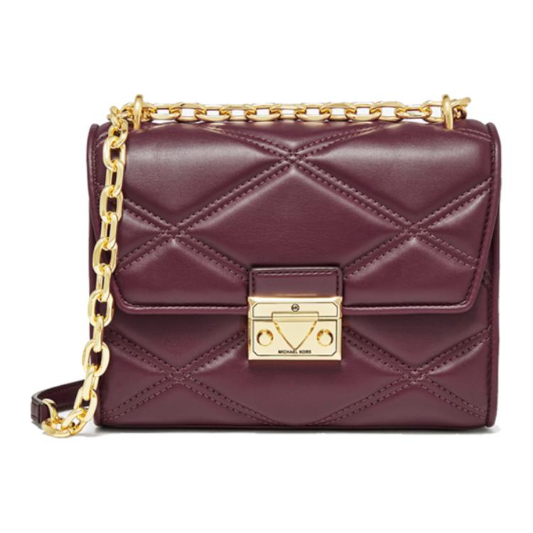 Michael Kors MK Serena Commuter Business Chain Lock Envelope Crossbody Shoulder Bag Medium Women Bags Burgundy 35S2GNRL2U-505