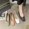 Женская мода удобные мягкие кожаные туфли без застежек на плоской подошве женская повседневная однотонная обувь женская ретро-туфля