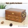 3 слоя твердых деревянных шкатулок для украшений с зеркалом, органайзер для хранения винтажных украшений для браслетов, ожерелий, колец