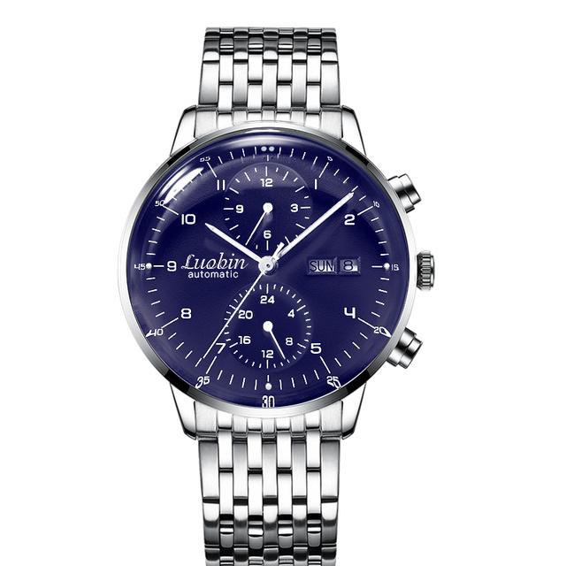 Luobin автоматические механические часы мужские лучшие роскошные брендовые деловые часы 42 мм из нержавеющей стали календарь светящиеся наручные часы мужские