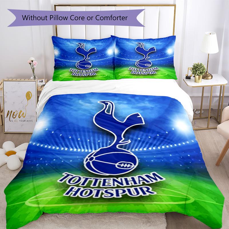 Tottenham Hotspur F.C Design Printed Pattern Duvet Cover Set – includes 1 duvet cover and 2 matching pillowcases Bedroom decor Christmas gifts