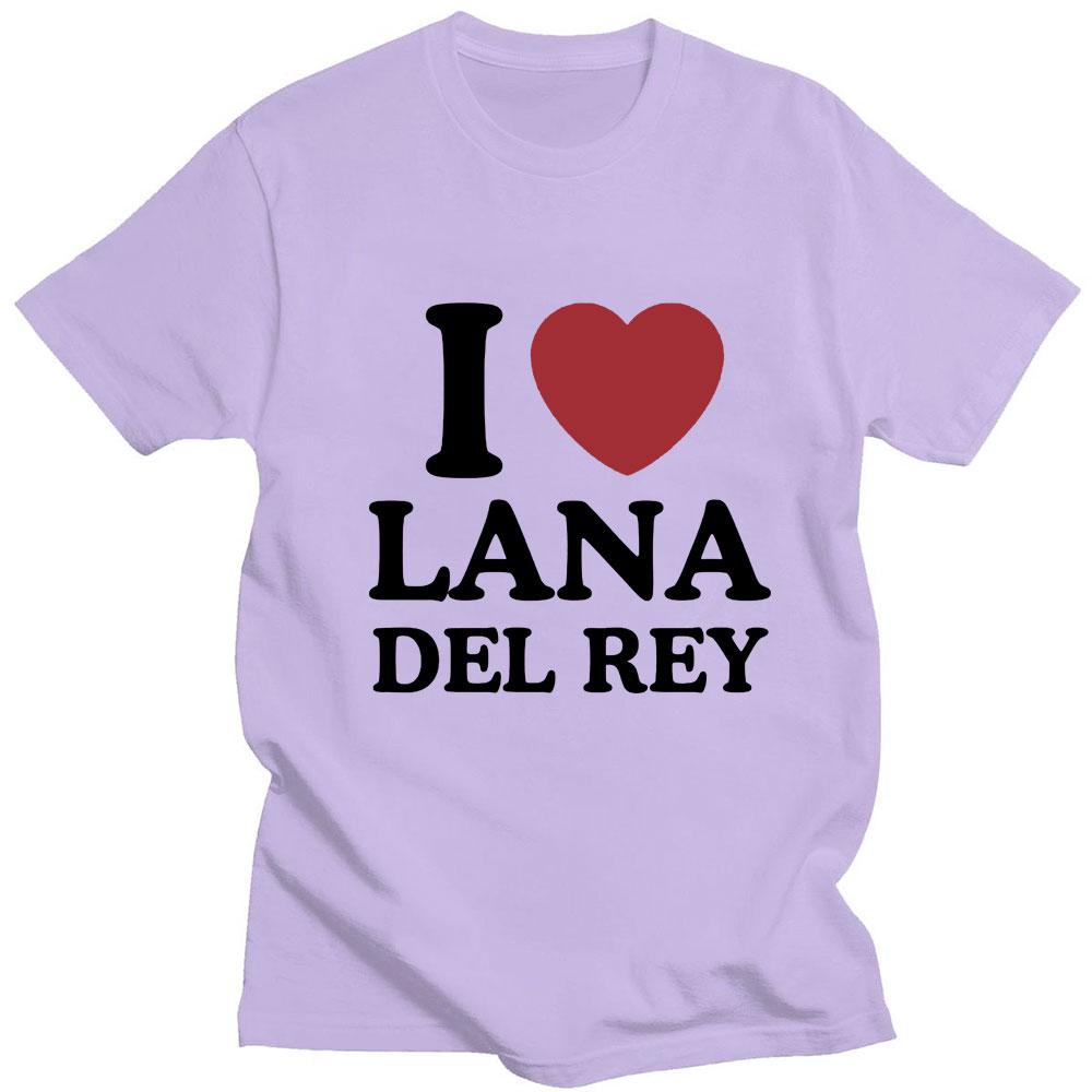 I Love Lana Del Rey Print T Shirts Aesthetic Men Women Oversized Fashion T-Shirt Hip Hop Casual Cotton Tshirt Summer Streetwear