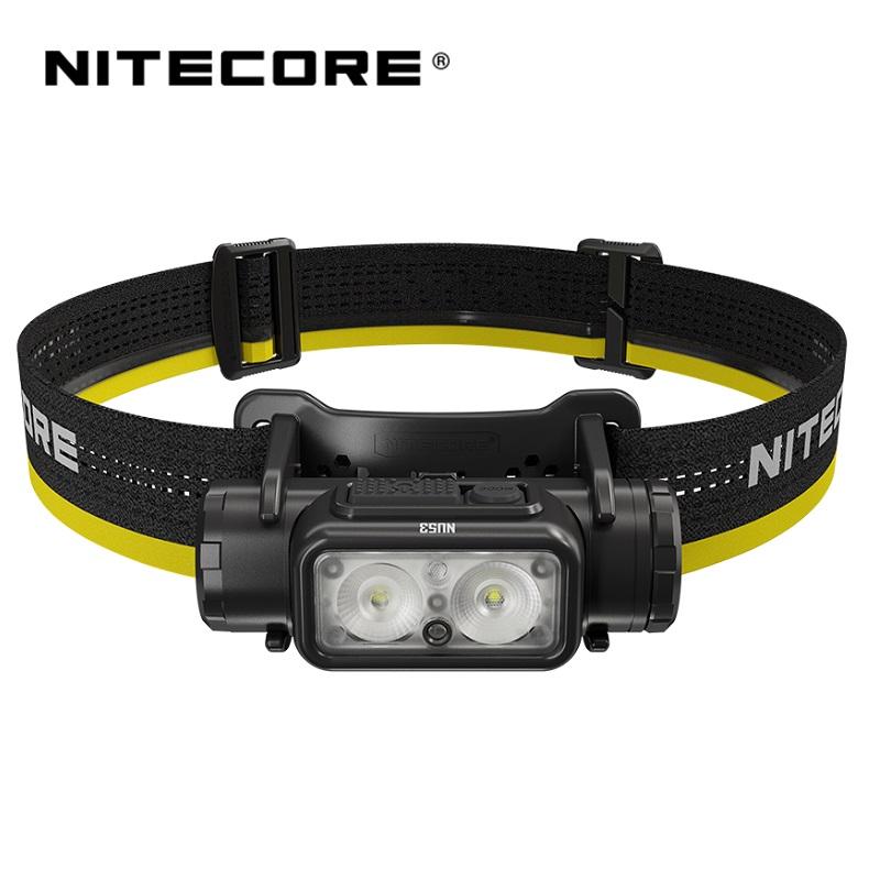 NITECORE NU53 1800 Lumen High Output Lightweight Industrial Headlamp Red and white dual light sources Built-in 6000mAh Battery