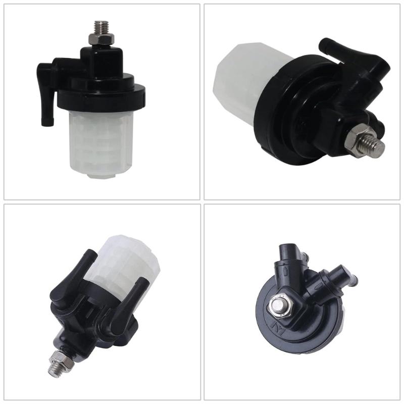Boat Fuel System Filter Assembly With Clear Bowl, Two Hose Connections and Mounting Fastener for 9.9-90HP Routine Marine Engine Service Work Tasks