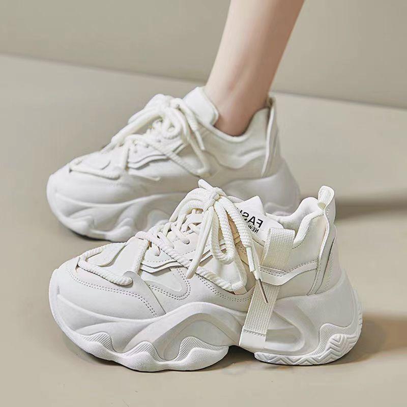 Платформа Папины Туфли Женская Обувь Весна Новинка Elevator Wild Leisure Студент Спортивные Кроссовки