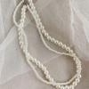 Двухслойное белое круглое жемчужное ожерелье в виде ракушки 4,8 мм, женское универсальное темпераментное многослойное ожерелье на шею «сделай сам», ювелирные изделия для девочек