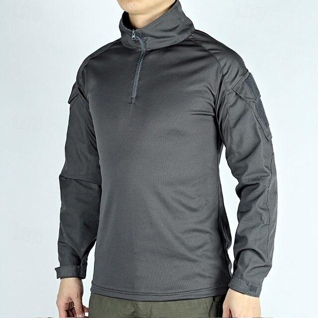 Men's Quick-Dry Tactical Slim-Fit Long-Sleeve Camouflage Top - Fashionable & Versatile