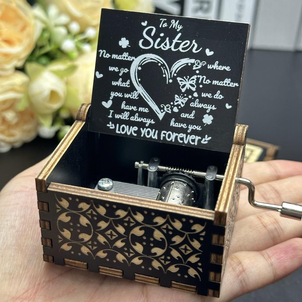 1pc Music Box, You Are My Sunshine Vintage Engraved Wood Music Box, Musical Box Gift For Daughter/Wife/Mother/Friends, Mechanism