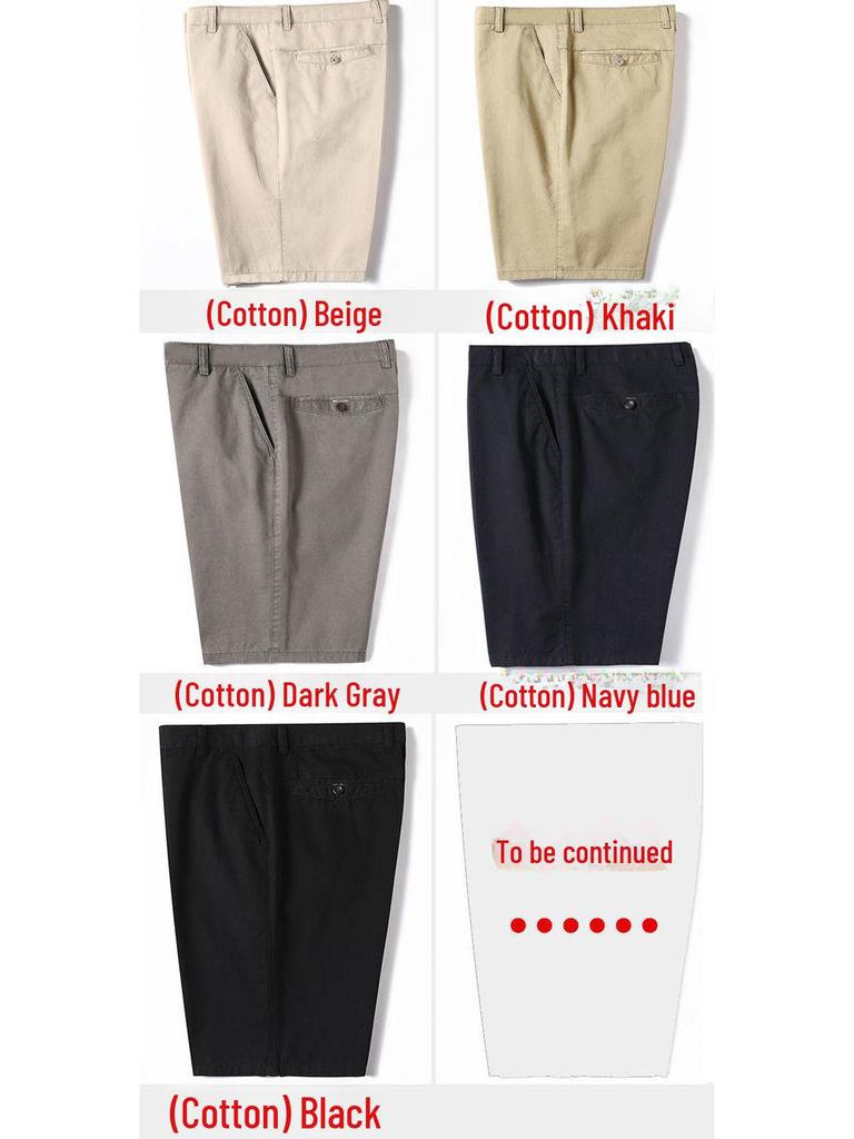 Мужские повседневные летние шорты из чистого хлопка для пап и дедушек среднего возраста