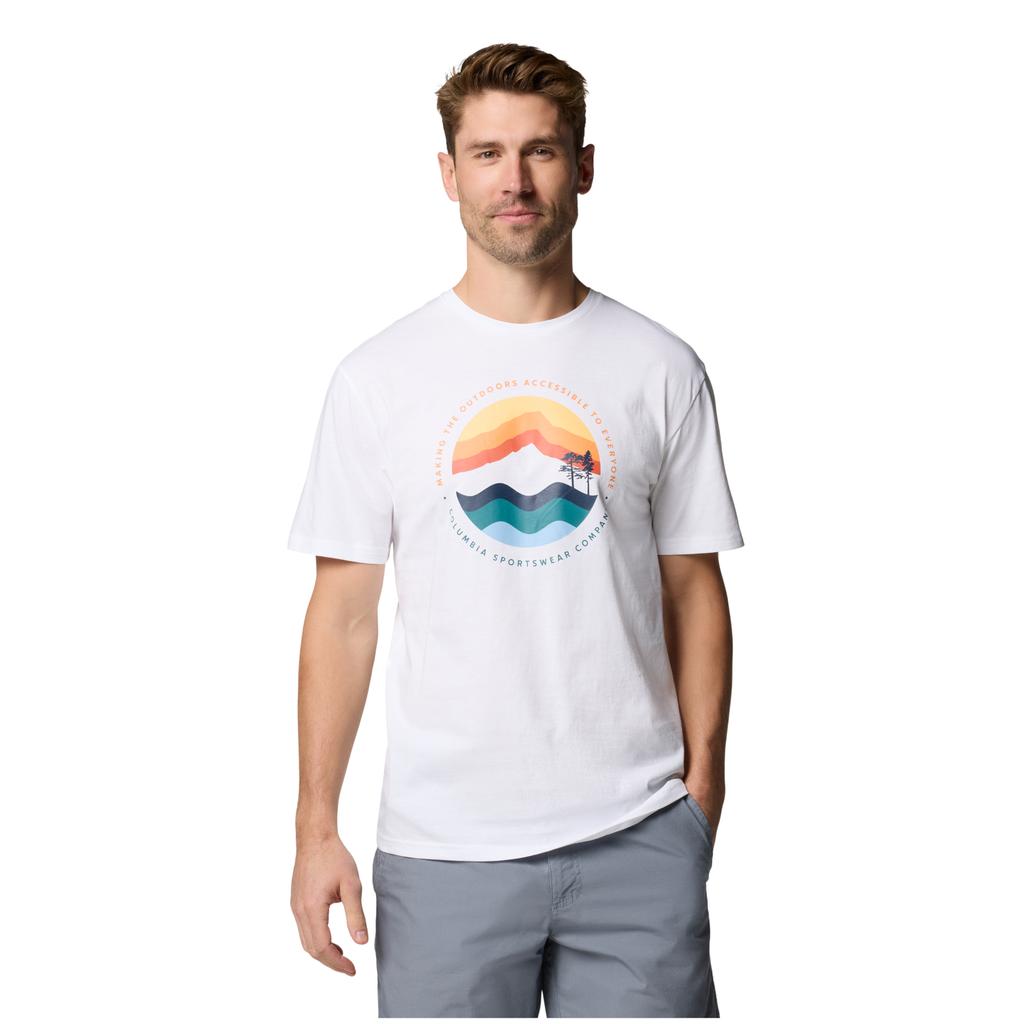 Columbia Path Lake II Graphic Tee, Mens White T-shirt