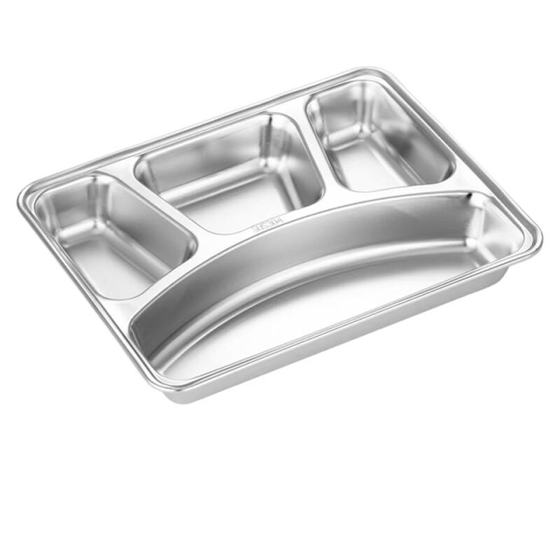 LIJIA KITCHENWARE Прямоугольный четырехсекционный поднос для еды из нержавеющей стали 304