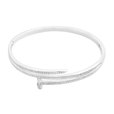Серебряный браслет с фианитами, вес изделия 18,29 гр (2153924)