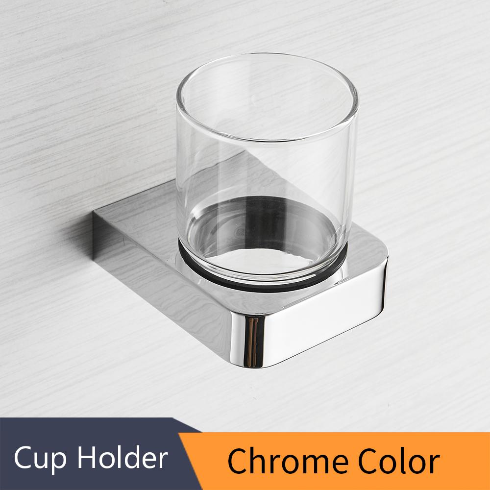 Metal Bathroom Series European Modern Towel Ring Toilet Paper Holder Cup Holder Robe Hook Bathroom Hardware FM-5700