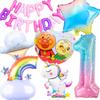 3rd Design Anpanman Balloon Number Birthday Decoration Includes Happy Birthday Garland Number Set, Dokin-chan & Kokin-chan Design, Unicorn, Rainbow,