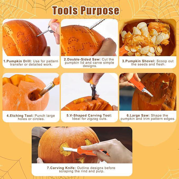 Halloween Pumpkin Lantern Carving Tool Set - Expression Knives