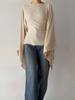 1116 New bat-sleeved solid-color top, lace-up, slim-fitting, fashionable and thin