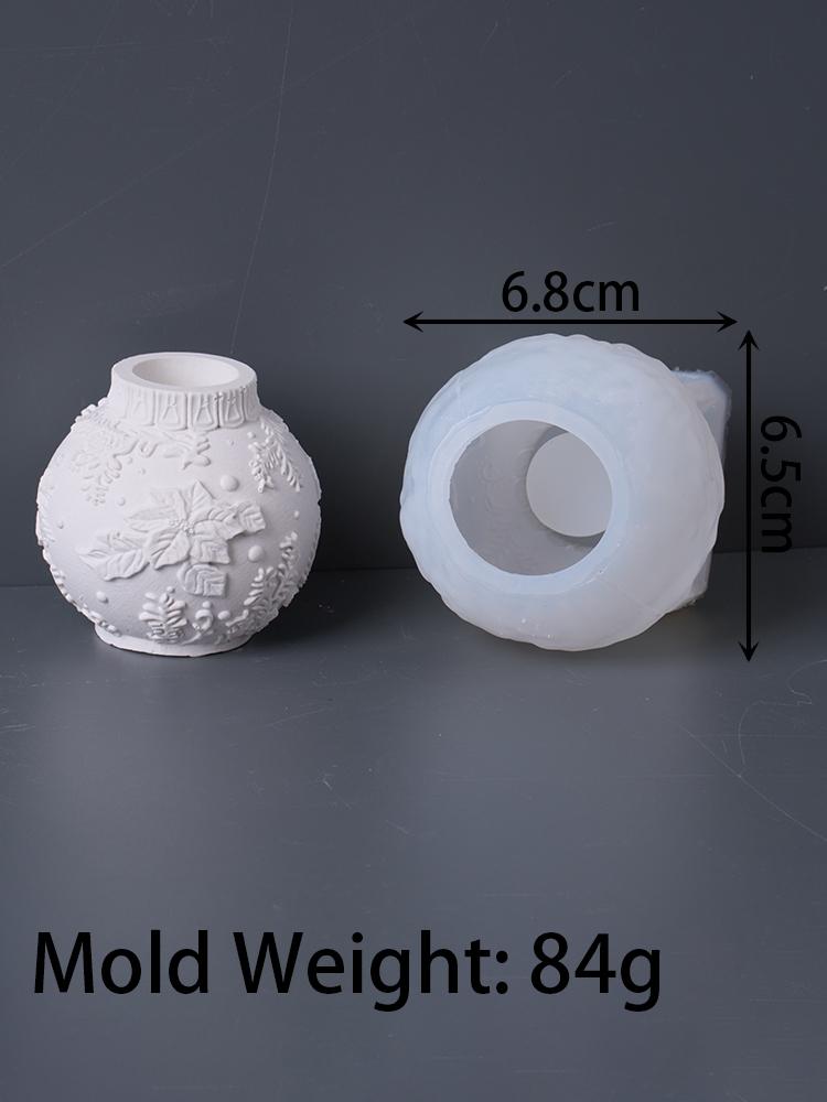Рельефный Рождественский шар Подсвечник Силиконовая форма Сделай сам Ручная работа Подсвечник Форма для бетона и гипса Изготовление поделок из смолы Рождественский декор