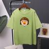 Kwaii Face Printed T Shirt Colorful Women Oversized Cotton Summer Tees Soft Female Jumper Top