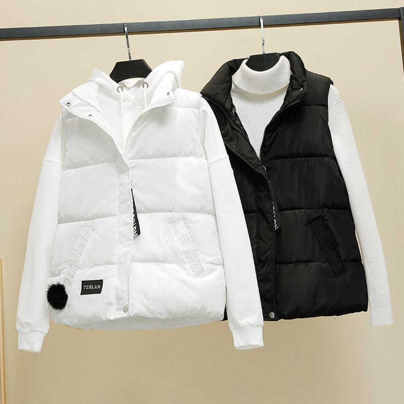 Женский свободный короткий жилет, осенне-зимний утолщенный теплый жилет, пуховое пальто, хлопковый топ
