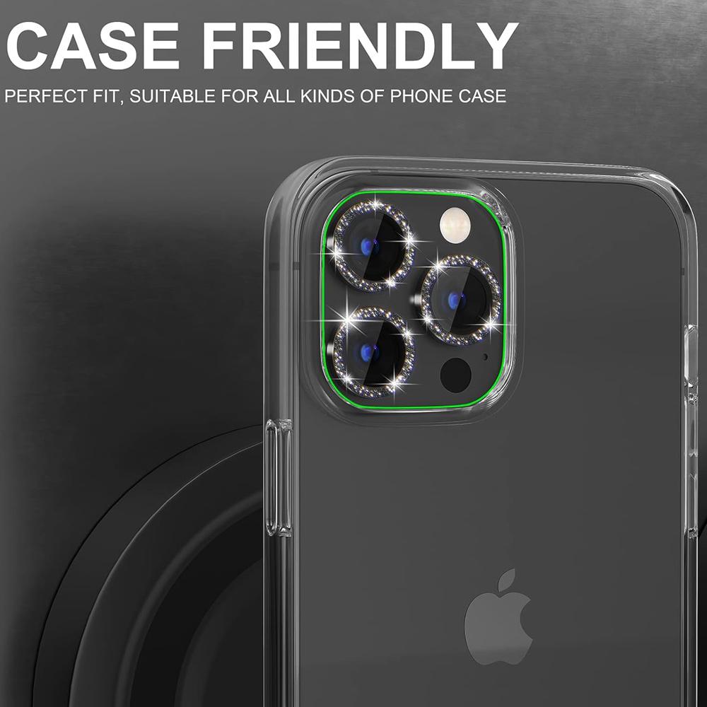 For IPhone 13 14 15 16 Pro Max Mobile Camera Lens Protector Hot Sales Camera Bling Diamond Single Design