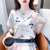 Женские футболки с коротким рукавом и цветочным принтом: Свободный крой, свежие летние дизайнерские топы