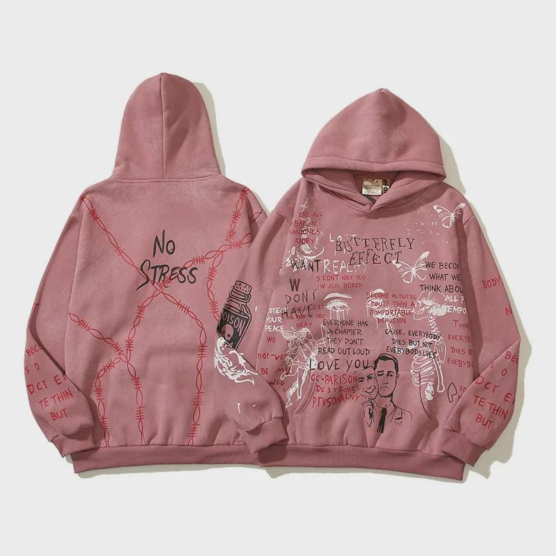 Толстовка с капюшоном из бархата с рисунком ржавчины и граффити от Ouyang Nana (унисекс)