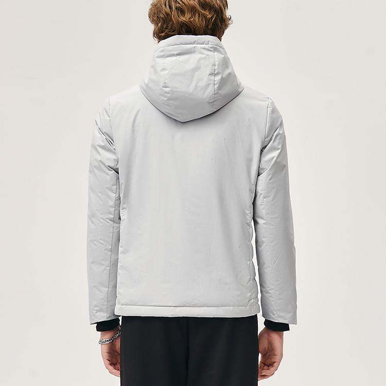 Fila Однотонная спортивная куртка с капюшоном, легкий пуховик, мужская верхняя одежда, горно-каменный серый F11M147918FGY