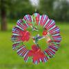 3D Hummingbird Three-dimensional Dynamic Rotating Wind Chime Stainless Steel Color Metal Plate Wind Turn 12 Inches