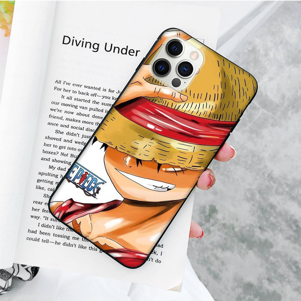 JW59 One Piece аниме черный мягкий чехол для Samsung Note 20 Lite S24 Ultra S23 A03 A05 A06 A11 A71 A15 A16 A13 A24 A25 A33 A52 A53 A50 M55 M35 Plus