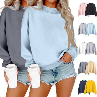 Женский модный повседневный топ с длинными рукавами и круглым вырезом, толстовка-комбо