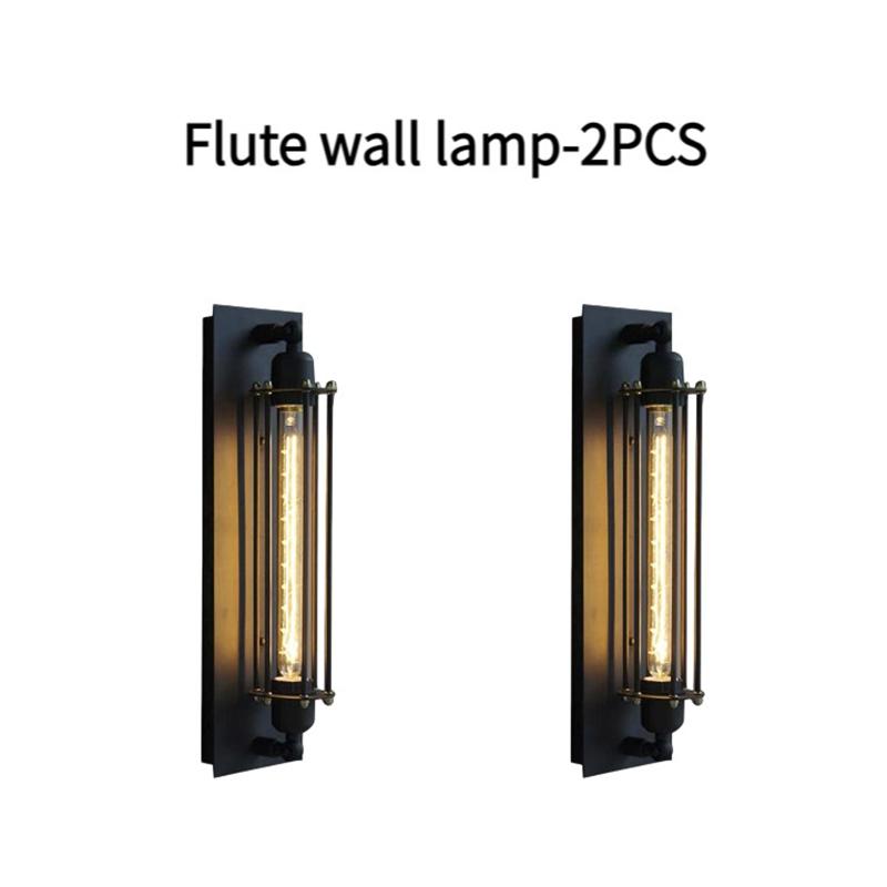 Антикварный настенный светильник Grow Flute из кованого железа, американский индустриальный стиль, ретро-ресторан, коридор, освещение, настенный светильник