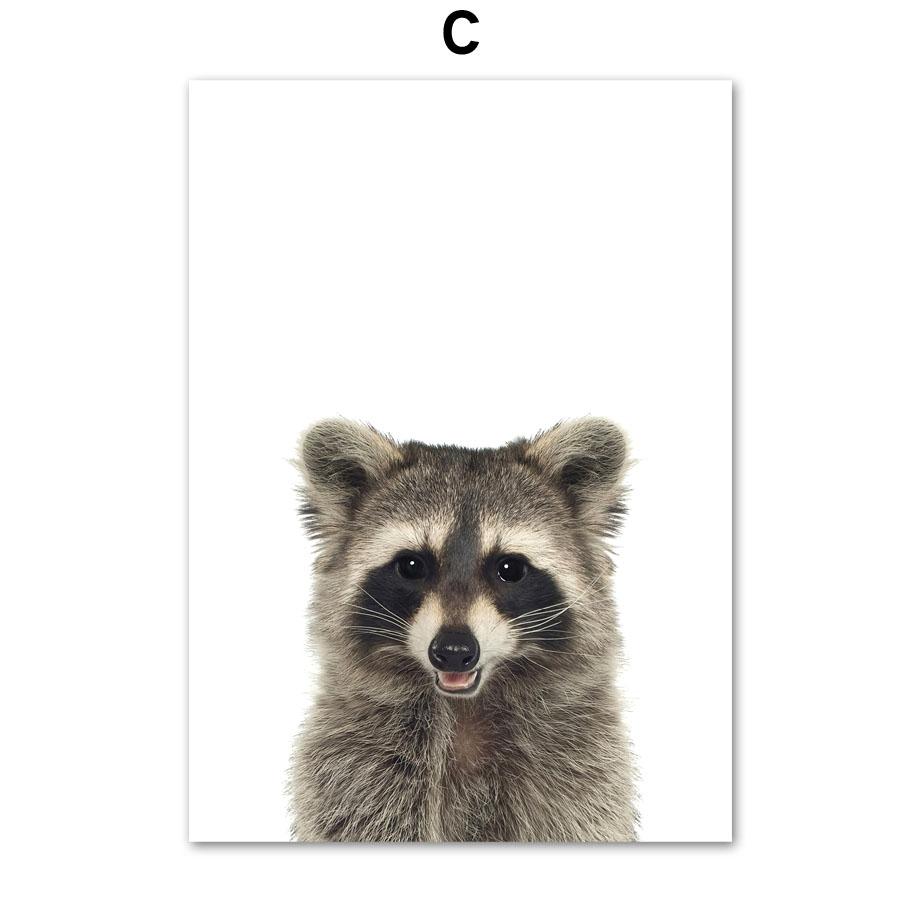 Жираф Кролик Лиса Лев Леопард Зебра Слон Плакат Детская Настенная Художественная Печать Холст Картины Современные Детские Дети Спальня Домашний Декор