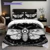 Night Garden Dreamy Purple Butterfly Mushroom Scene Bedding 1 Duvet Cover 2 Pillowcase Without Core Without Core