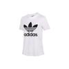 adidas Оригинальная футболка Trefoil Белый принт с буквами Американский винтаж Короткий рукав Женские топы CV9889