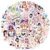 50Pcs Anime Girl Stickers Waterproof Stickers for Laptop Phone Water Bottle Computer Luggage Helmet